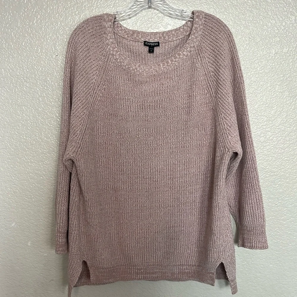 Express Pink Oversized Crewneck Sweater